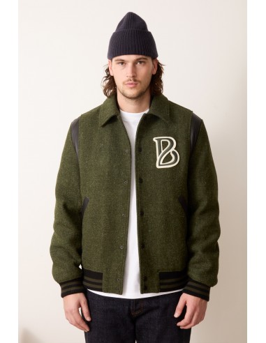 Varsity jacket BG10 verte brillant des détails fins